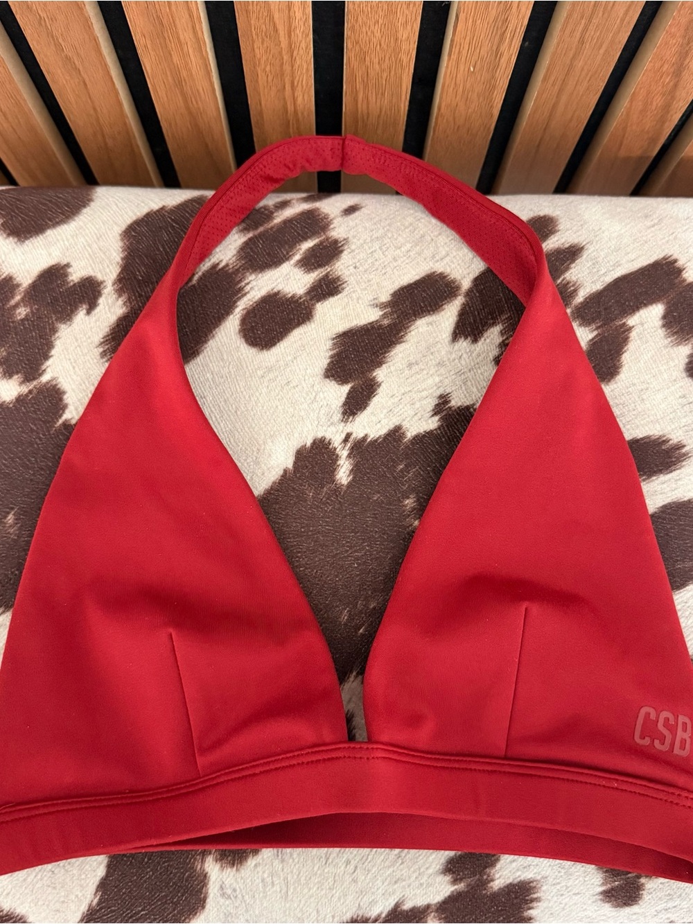 CSB Sports Bra Red Halter Style XS
